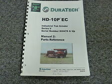 Duratech Hd10p Industrial Tub Grinder Parts Catalog Manual Book