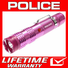 Police Stun Gun Pink M12 650 Bv Metal Rechargeable With Led Flashlight
