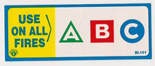Lot Of 5 Self Adhesive Vinyl Abc Fire Extinguisher Classification Labels