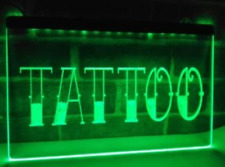 Tattoo Led Sign Parlor Light Open Advertisement