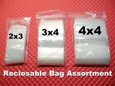 300 Reclosable Plastic Seal Top Bag Assortment 2x3 3x4 4x4 Resealable Baggies