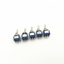 5pcs Mts 202 6 Pin 2 Position On On Dpdt Mini Latching Toggle Switch 6a 125vac