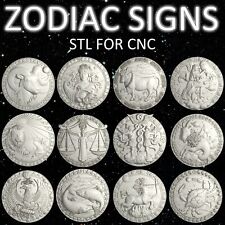 3d Stl Model Cnc Router Artcam Aspire 12 Zodiac Signs Basrelief