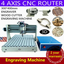 4 Axis 3040 Cnc Router Desktop 3d Engraver Pcb Engraving Milling Machine 400w Us
