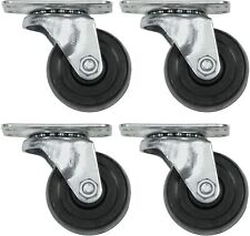 Swivel Casters Wheels Top Plate Set Of 4 Rubber Heavy Duty Roller Table Desk Nib