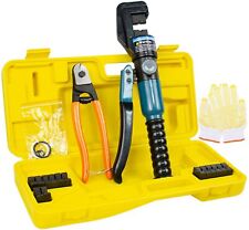 Hydraulic Crimper Crimping Toolw 9 Dies Wire Battery Cable Lug Terminal 10 Ton