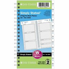 Day Timer Simply Stated 2022 Two Page Per Week Planner Refill Wirebound Pocket