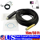 50ft Pipe Inspection Camera Endoscope Video Sewer Drain Cleaner Waterproof Us