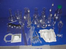Lot Chemistry Set Lab Glassware Beakers Flasks Pyrex Kimax Made In Usa