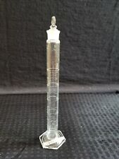 Pyrex Glass 50ml Graduated Cylinder 16 Stopper Joint Hex Base Chipped