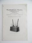 1907 Westinghouse Electrostatic Voltmeter Instrument Catalog Circular Antique
