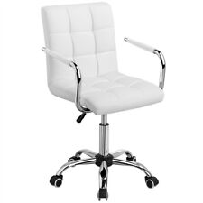 Executive Home Office Chair Pu Leather Computer Desk Task Gas Lift Swivel White