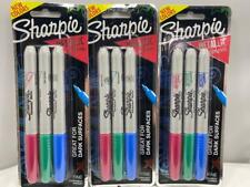3 X 3 Packs Sharpie Metallic Colors Fine Point Permanent Markers Red Blue Green