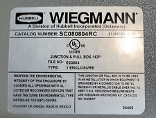 Wiegmann Indoor Enclosure 8 X 8 X 4 Junctionpull Box Sc080804rc Screw Cover
