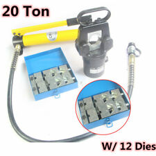 20 Ton Hydraulic Wire Battery Cable Lug Terminal Crimper Crimping Tool With 12 Die