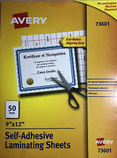 New Listingavery 73601 Self Adhesive Laminating Sheets 9 X 12 Permanent Adhesive 50 Sheet