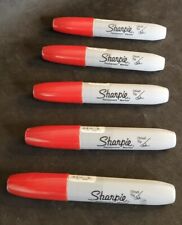 5 X Sharpie Permanent Marker Chisel Tip Red 5 Pack