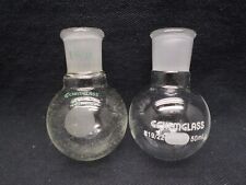 Chemglass Glass 50ml Single Neck Round Bottom Boiling Flask 1922 Chips 2pack