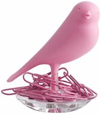 Paper Clips Dispenser Magnetic Holder Storage Qualy Nest Sparrow Organizer Pink
