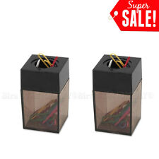 2x Paper Clip Dispenser Magnetic Holder 42 X 42 X 68mm For Office School Home