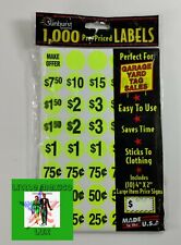 1000 Pcs Yard Garage Sale Price Stickers Prepriced Labels Self Adhesive Tags New