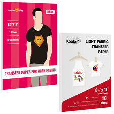 Inkjet Printable Htv Iron On Heat Transfer Paper 20 Sheets Dark Light Cotton