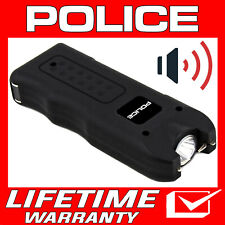 Police Stun Gun 628 650 Bv Black Rechargeable Led Flashlight With Siren Alarm