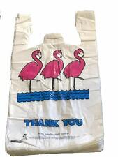 Flamingo Thank You T Shirt Plastic Shopping Bags Handles 11x6x21 Lot 500