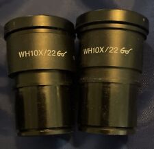 Pair Of Olympus Wh10x H22 Microscope Eyepiece Excellent Condition