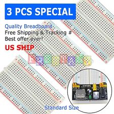 3pcs White Breadboard Syb 400 Tie Points Solderless Prototype Pcb Circuit Board