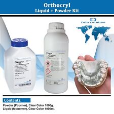 Dental Dentaurum Orthodontic Orthocryl Clear Acryl Resin Powder 1kg Liquid 1l