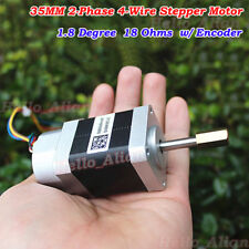 18 Deg 35mm 2 Phase 4 Wire Stepper Motor 33mm Long Shaft Hall Encoder Cnc Robot