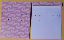 Lot Of 50 Pink White Plastic Earring Display Hanging Cards Pierced Clip Jewelry