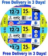 123 Withground Romex Indoor Electrical Wire 25 Feet Yellow Or Pink Read Descript