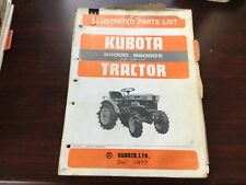 Kubota B6000 B6000e Tractor Illustrated Parts List
