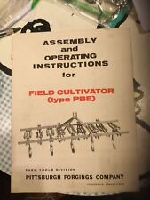 1968 Assembly Amp Operating Manual Field Cultivator Pbe 9998 Pittsburgh Forging
