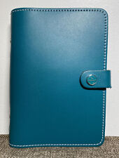 Filofax Original Organizer Personal Size Empty Aqua Blue Turquoise Leather 5x7