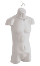 Clothing Display Torso Form Fits S L Hanging Male Mannequin Frosted W Hook