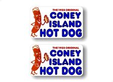 2 Coney Island Hot Dog 3x 5 Decals For Hotdog Cart Concession Stand Menu