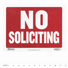 No Soliciting Sign Door Signs Store Office Shop Redwhite 9x12 Inch Pvc