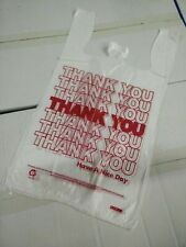 Thank You T Shirt Bags 115 X 6 X 21 White Plastic Shopping Bags 16 Bags