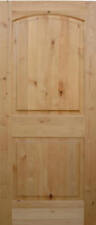 Exterior Entry Knotty Alder 2 Panel Arch Top Solid Wood Stain Grade Door Prehung