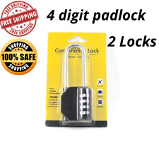2 Pack Combination Lock 4 Digit Padlock For School Gym Lockerluggage Sports