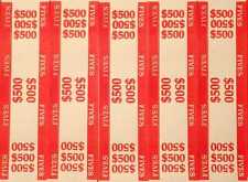 100 Red 5 Self Sealing Currency Bands 500 Cash Money Straps For Fives