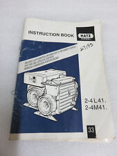 1998 Hatz Diesel 2 4l41 2 4m41 Instruction Book Manual Oem Factory