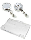 Heavy Duty Chrome Retractable Reel Enclosed Or Badge Buddy Id Card Holder Lot