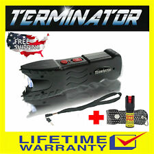 Terminator Max Power Black Police Stun Gun 916 550bv Safety Pin With Pepper Spray