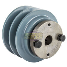 Cast Iron 35 2 Groove Dual Belt B Section 5l Pulley With 58 Sheave Bushing