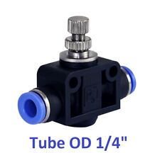 Pneumatic Air Flow Speed Control Valve Tube Od 14 Inch Push In Fitting 1 Piece