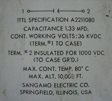 133mfd 36000 Volt Capacitor Tesla Coil Sangamo Electric